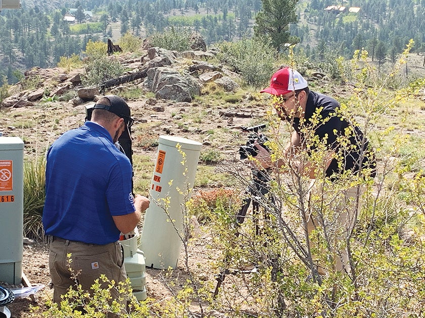 Kelby working on fiber installation