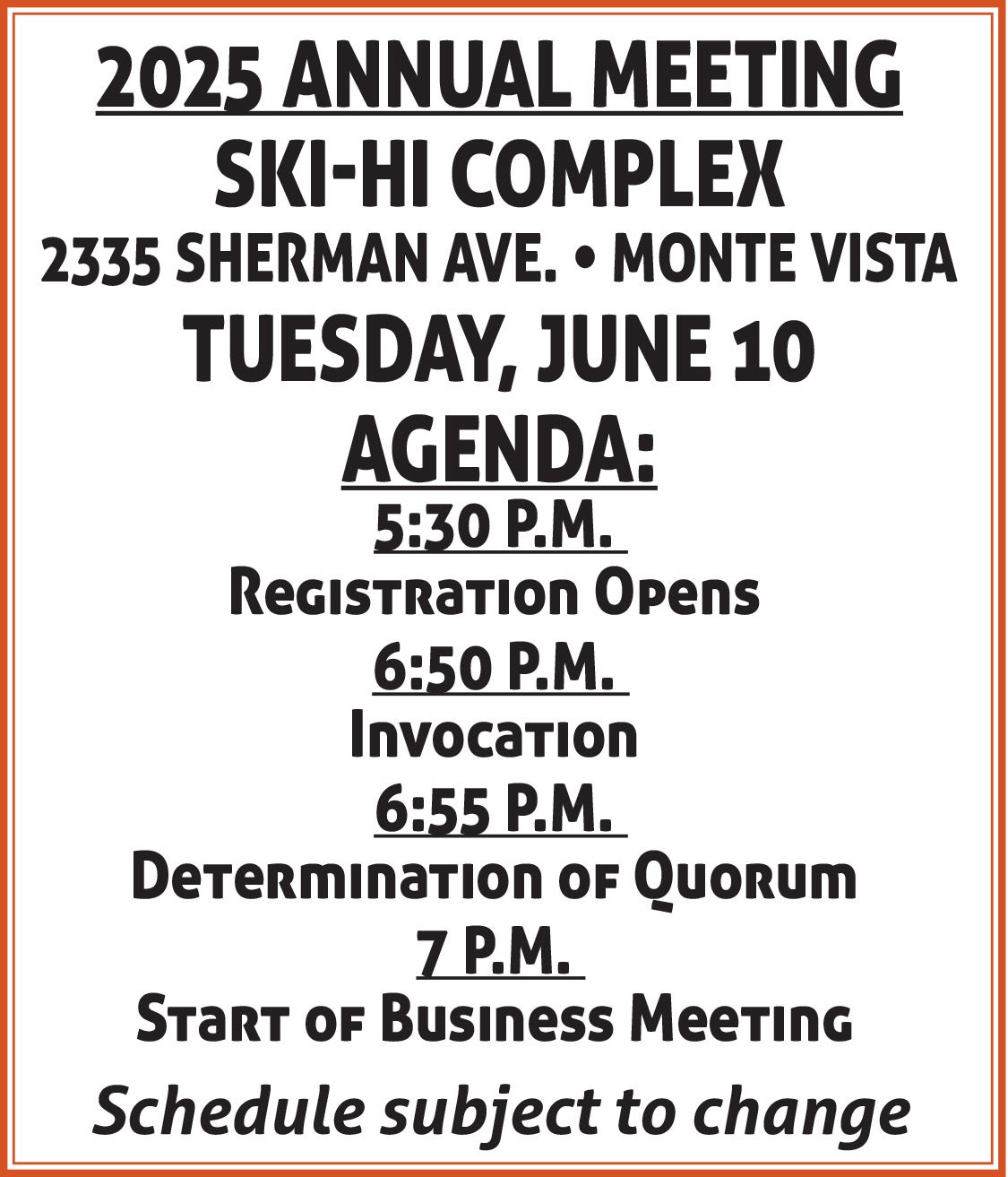 annual meeting agenda 2025