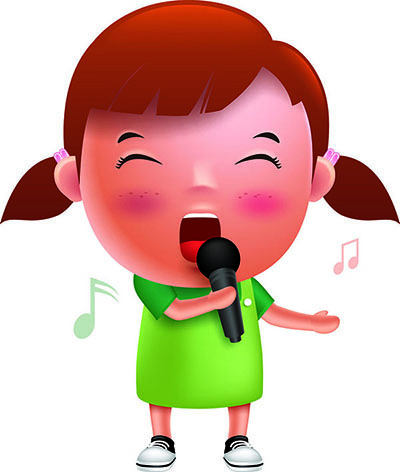girl singing mic