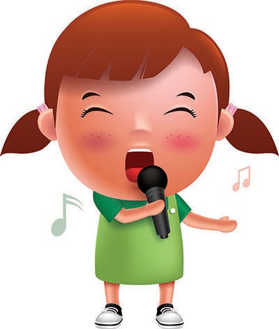 girl singing mic